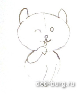 Нарисуем нашей кошке лапки